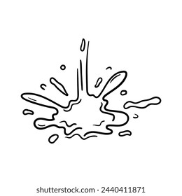 Splash vector icon in doodle style. Symbol in simple design. Cartoon object hand drawn isolated on white background.