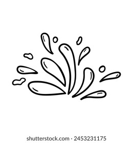 Splash vector icon in doodle style. Symbol in simple design. Cartoon object hand drawn isolated on white background.