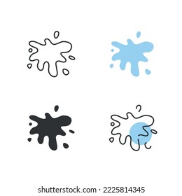 icono de salpicadura vectorial líquido de agua y icono de pintura