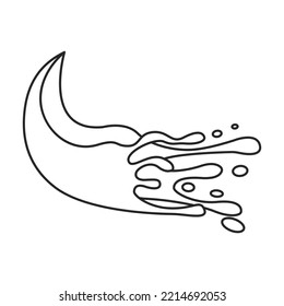 Splash vector icon.Outline vector icon isolated on white background splash .