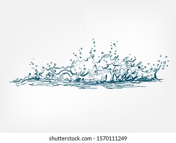 Splash Vector Isolated Line Water Drop