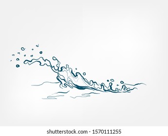 splash vector isolated line water drop