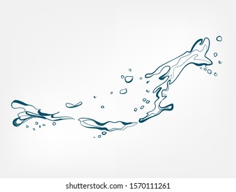 Splash Vector Isolated Line Water Drop