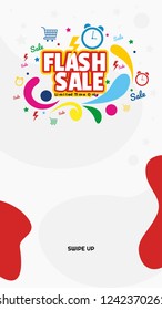 Splash vertical banner sale promotion modern design.swipe up for stories.vector illustration