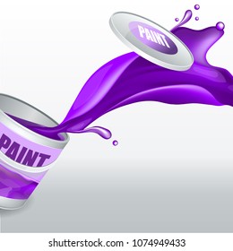 Splash Violet paint. Realistic 3D image