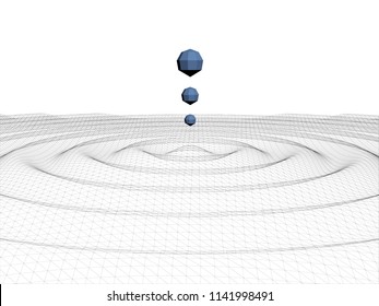 Splash of water. Abstract splash of water, polygonal cover, 3D. Vector illustration.