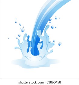 splash of water blue drops vector