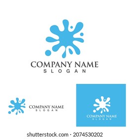 logotipo y símbolo azul de salpicadura