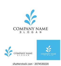 logotipo y símbolo azul de salpicadura