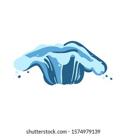 Splash of water or clear blue liquid, flat vector illustration isolated on white background.