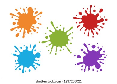 Splash Water Colorful Set Collection Vector splatter paint art element