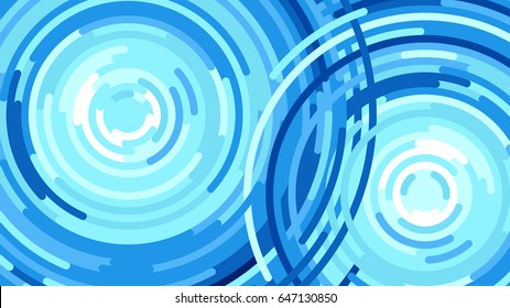 Splash a water drop, waves from the rain, Vector flat illustration