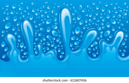 Splash water and drops.