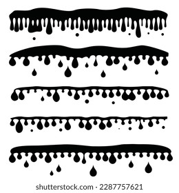 Splash Water Icon, Drop Shape, Paint Splatter, Circle Droplet Frame, Rain Bubble Silhouette, Water Splash Vector Illustration