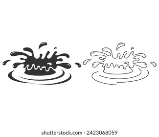 Indicador de línea de agua de dispersión conjunto de iconos de diseño vectorial señal plana