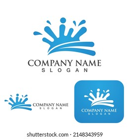 Logotipo del agua de salpicadura y vector del símbolo