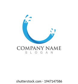Splash-water-Logo Vorlage Vektorgrafik-Design