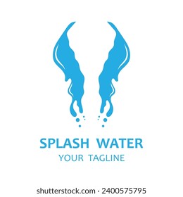 diseño de icono de vectores con logotipo de agua salada con un concepto único de salpicadura líquida para su empresa