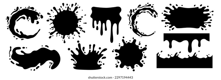 Splash water, milk, yogurt or cream splashes and blots.