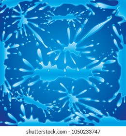 Splash of water on a blue background.