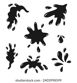 splash water set vector silhouette
