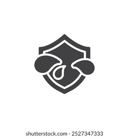 Splash of water with shield vector icon. filled flat sign for mobile concept and web design. Splash Proof glyph icon. Symbol, logo illustration. Vector graphics