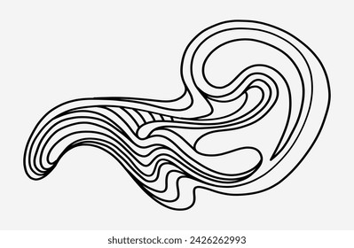 Salpicaduras, agua, líneas suaves. Imagen abstracta estilizada Vector gráficos