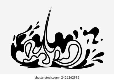 Salpicaduras, agua, líneas suaves. Imagen abstracta estilizada Vector gráficos