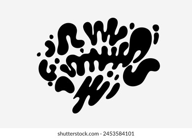Salpicaduras, agua, líneas suaves. Gráficos de Vector de Imagen abstracta estilizada