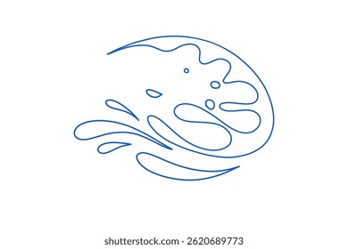 Splash, water, smooth lines. Stylized abstract image Vector graphics.