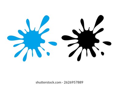 Splash water vector black and blue set icon. Fresh droplet isolated black and blue set icon. Vector illustration splash water on white background