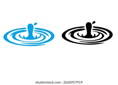 Splash water vector black and blue set icon. Fresh droplet isolated black and blue set icon. Vector illustration splash water on white background