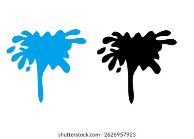Splash water vector black and blue set icon. Fresh droplet isolated black and blue set icon. Vector illustration splash water on white background