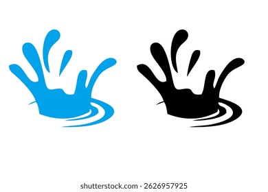 Splash water vector black and blue set icon. Fresh droplet isolated black and blue set icon. Vector illustration splash water on white background
