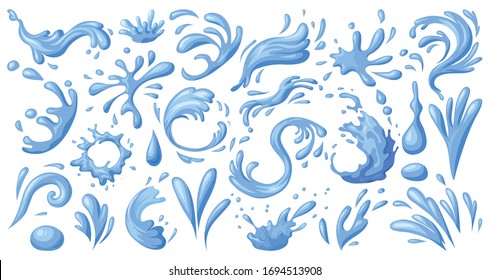 Splash Water Vector Cartoon Set Icon. Fresh Droplet Isolated Cartoon Set Icon. Vector Illustration Splash Water On White Background.