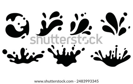 splash water vector, sillhouette water splashes