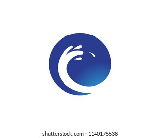 Splash water wave beach logo symbol vector 