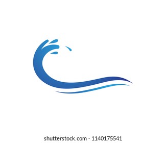 Splash water wave beach logo symbol vector 