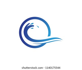 Splash water wave beach logo symbol vector 