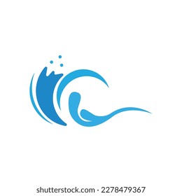 Splash Water wave Beach Logo und Symbol, Vektorgrafik