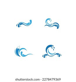 Splash water wave beach logo and symbol vector