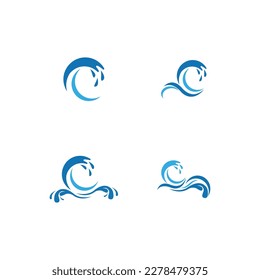 Splash water wave beach logo and symbol vector