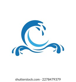 Splash water wave beach logo and symbol vector