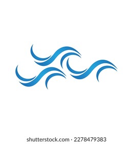 Logo de la playa de la ola de agua de salpicar y vector de símbolo