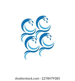 Splash water wave beach logo and symbol vector