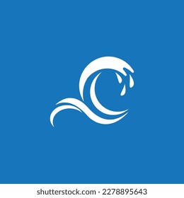 Splash water wave beach logo and symbol vector