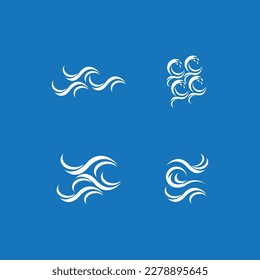 Logo de la playa de la ola de agua de salpicar y vector de símbolo