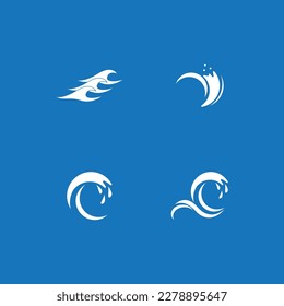 Splash Water wave Beach Logo und Symbol, Vektorgrafik