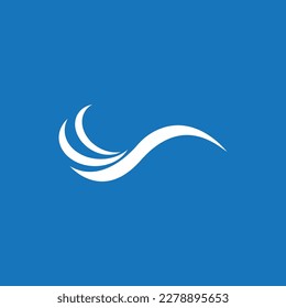 Logo de la playa de la ola de agua de salpicar y vector de símbolo
