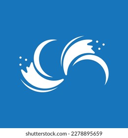 Splash water wave beach logo and symbol vector